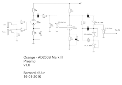Orange - AD200 Preamp -Preamp stage of AD200 mk III Thumbnail